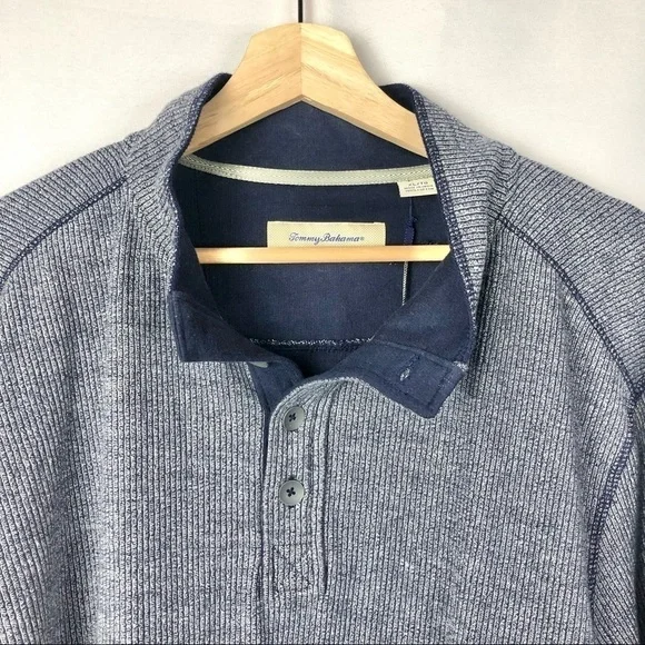 NEW Tommy Bahama Denim Blue 4 Button Pullover Sweater M